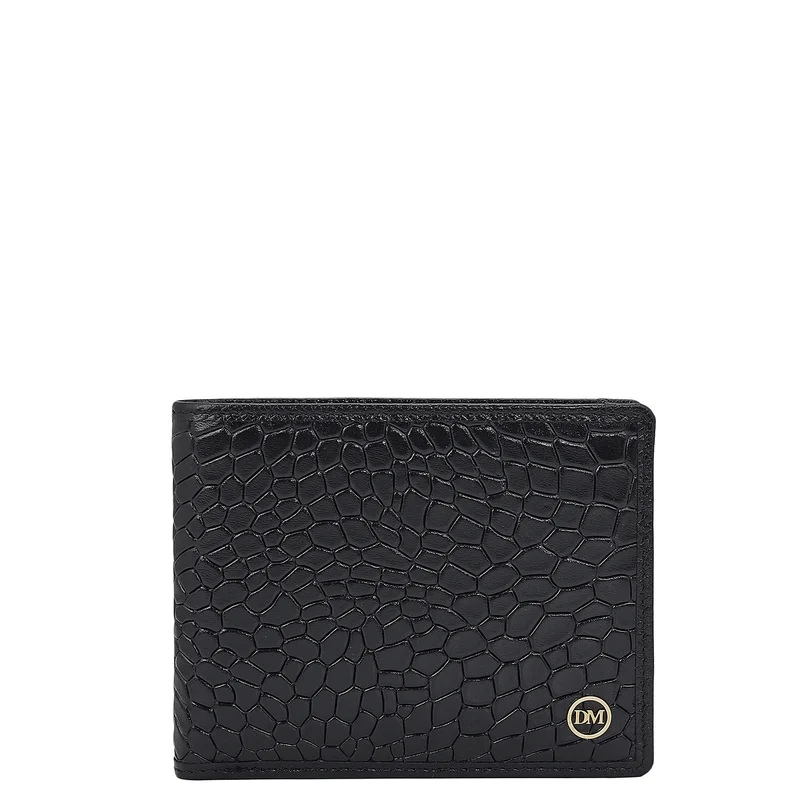 Da Milano Black Bifold Leather Mens Wallet